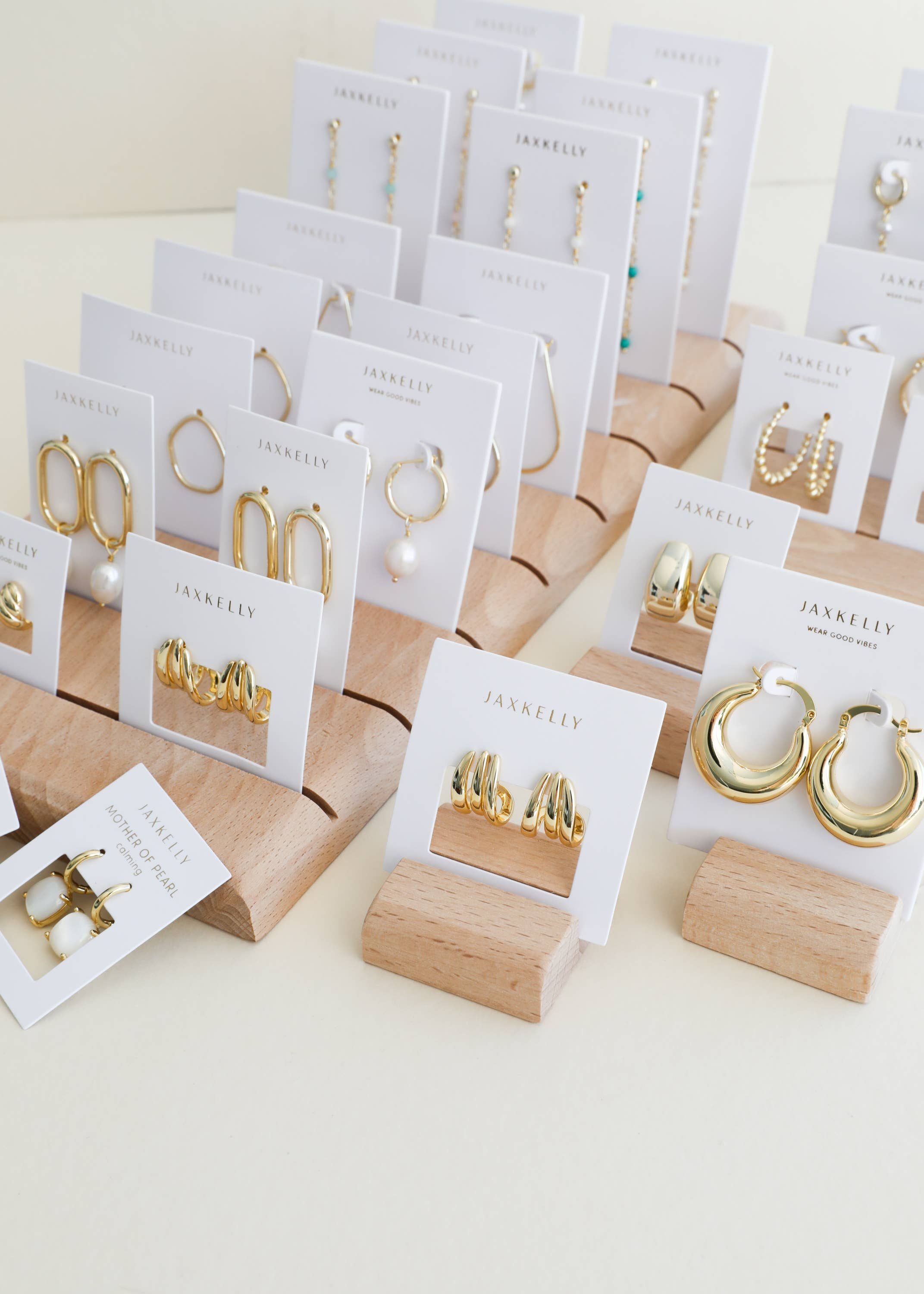Gold Three Hoop Huggie - Earring