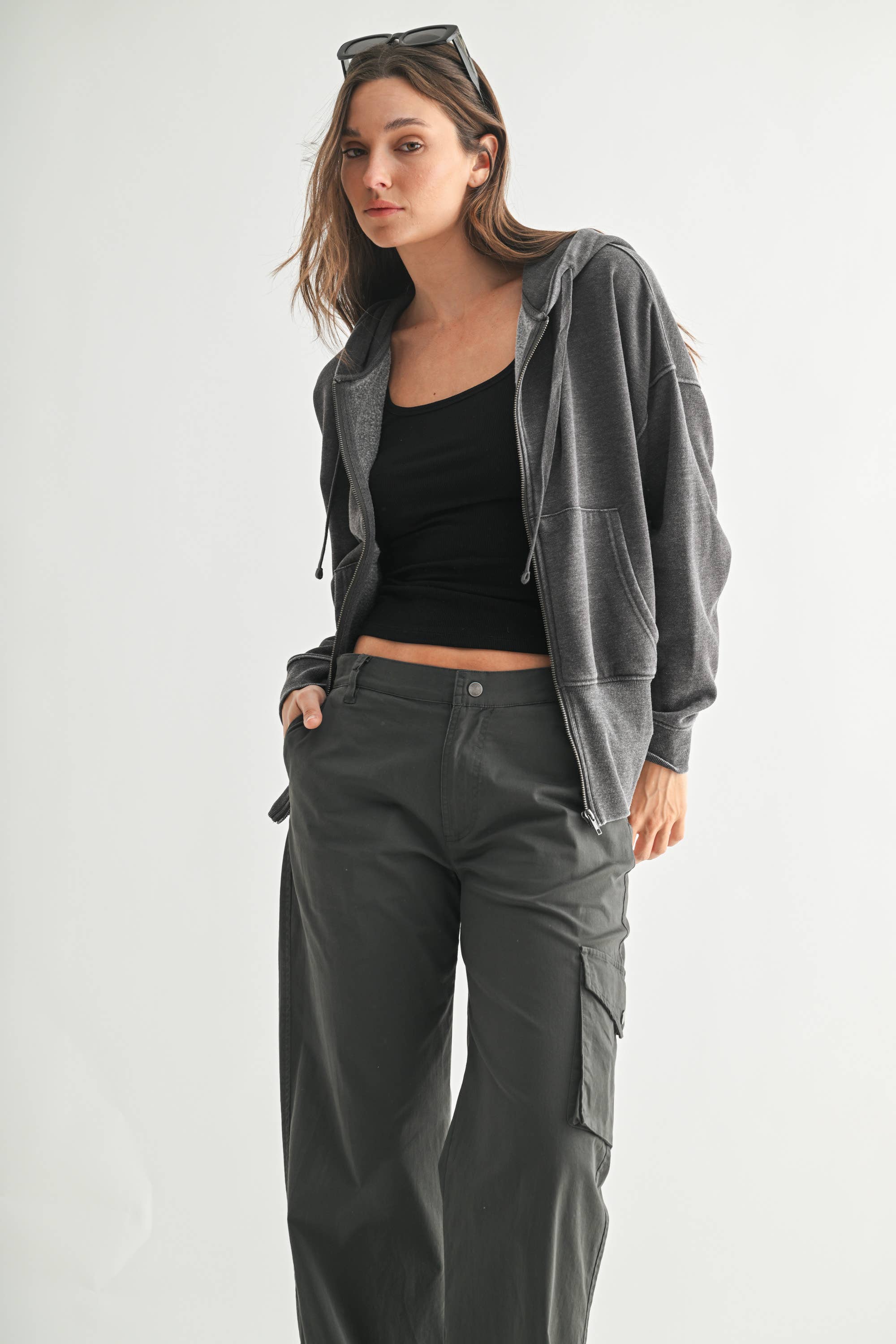 Burnout Hoodie Zip-Up