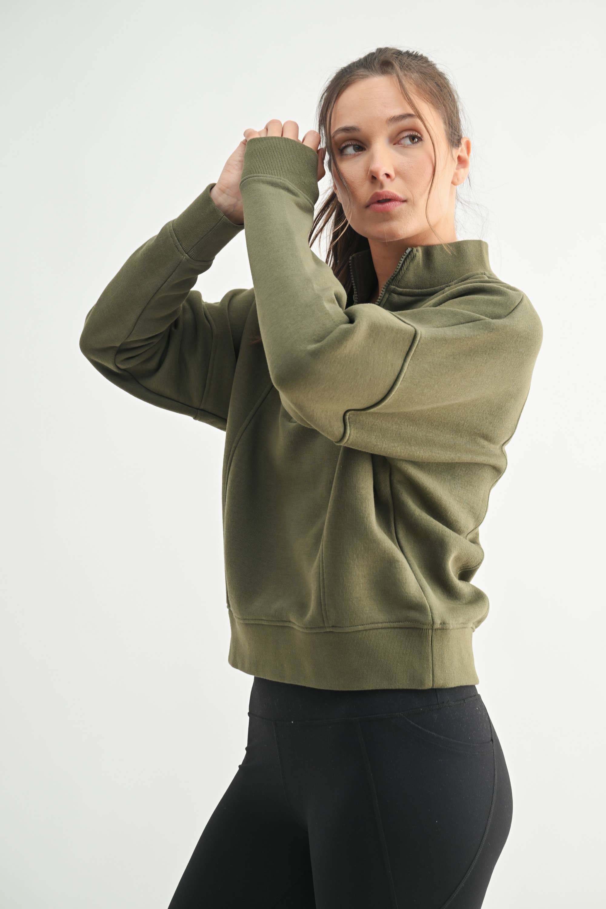 Princess Seam Quarter Zip Sweatshirt