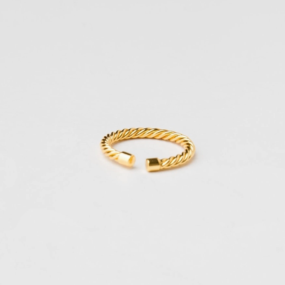 B. Grands Waterproof Gold Twisted Mini Ring