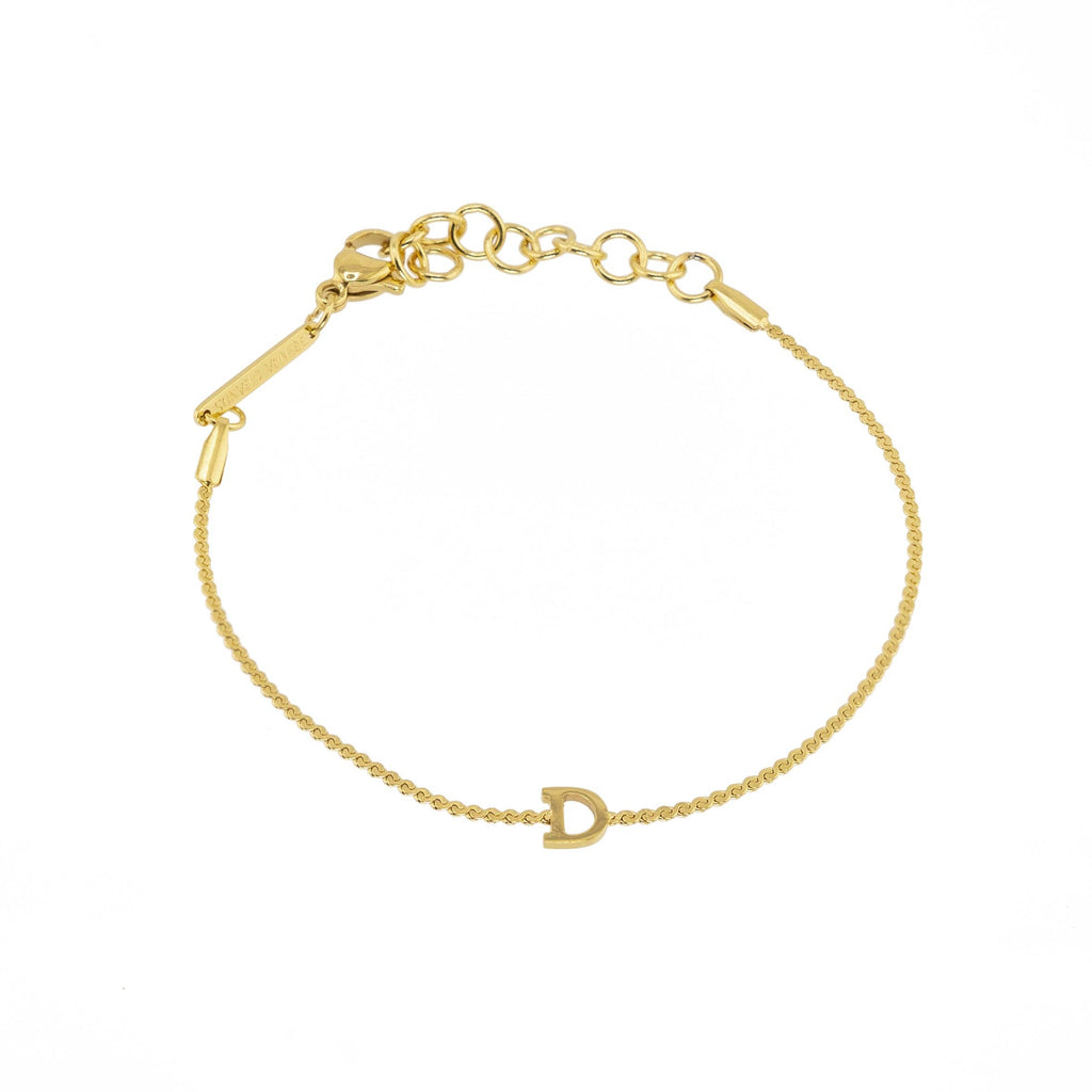 B. Grands Waterproof Dainty Gold Initial Bracelet