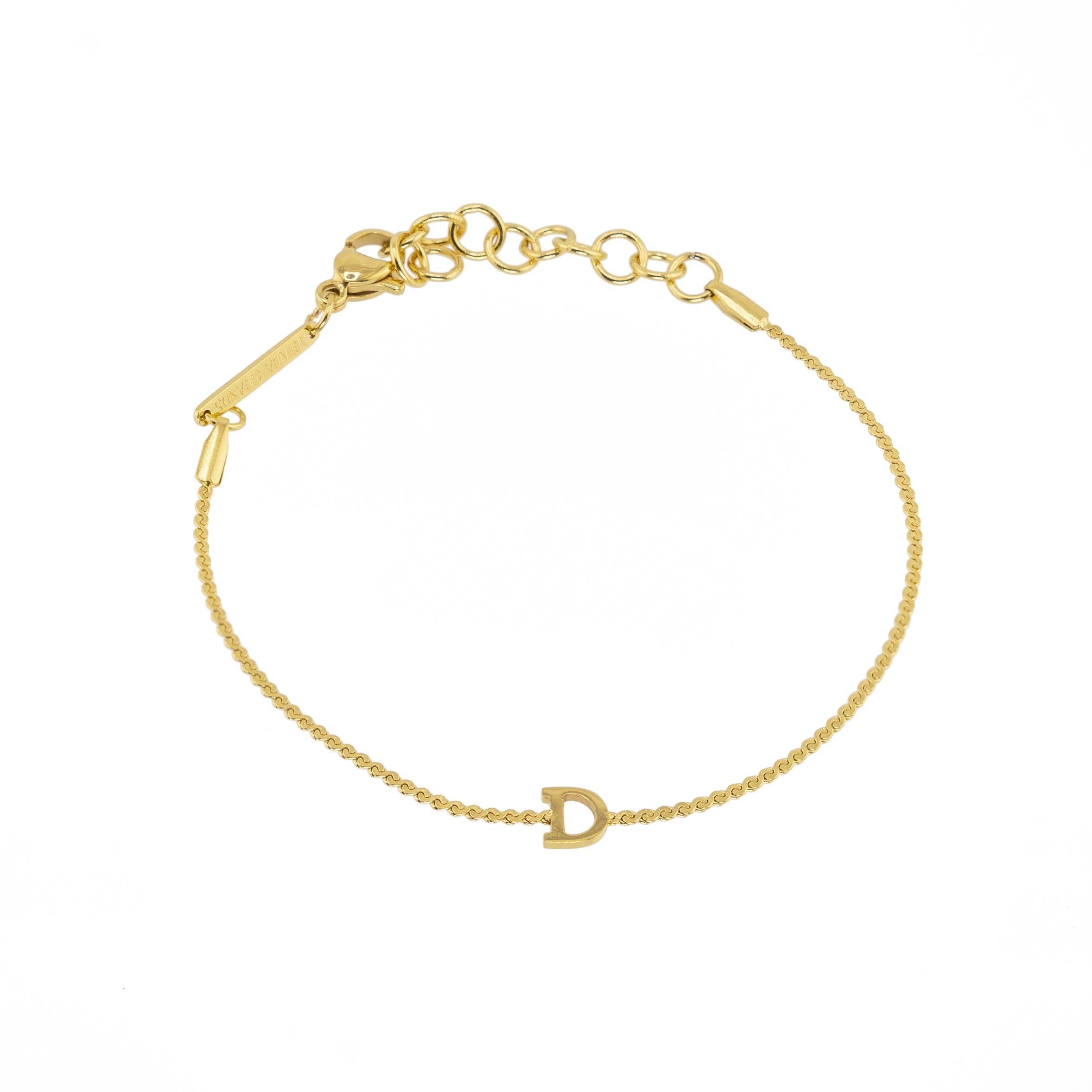 B. Grands Waterproof Dainty Gold Initial Bracelet