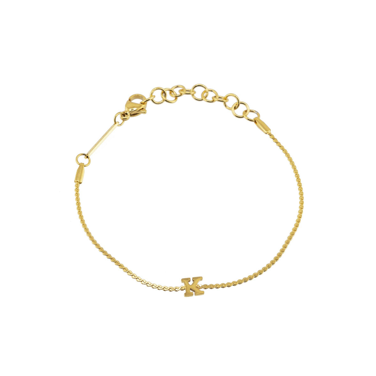 B. Grands Waterproof Dainty Gold Initial Bracelet