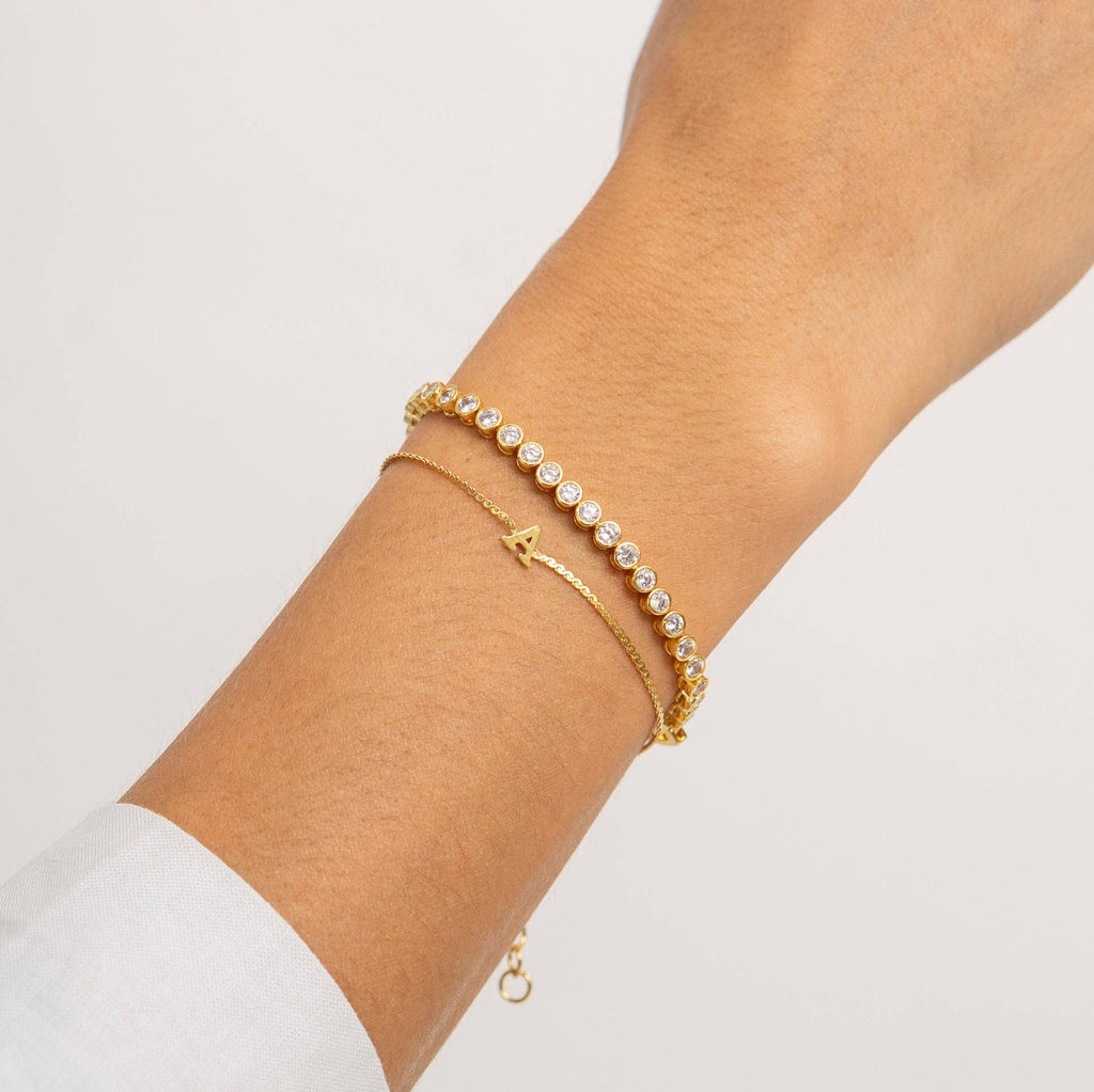 B. Grands 18K Gold Round Brilliant Tennis Bracelet
