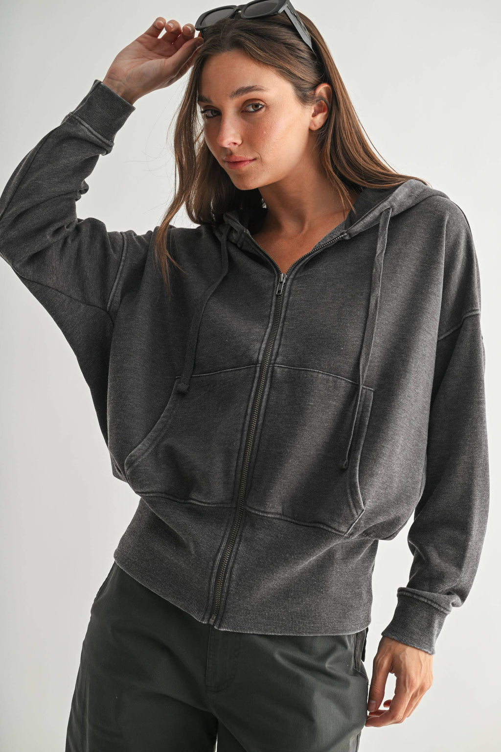 Burnout Hoodie Zip-Up