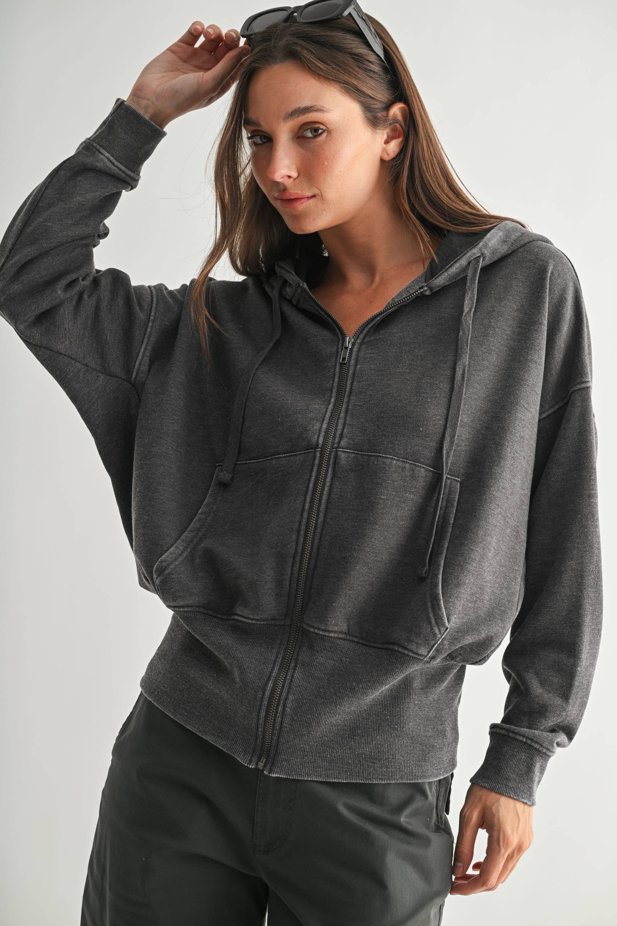 Burnout Hoodie Zip-Up