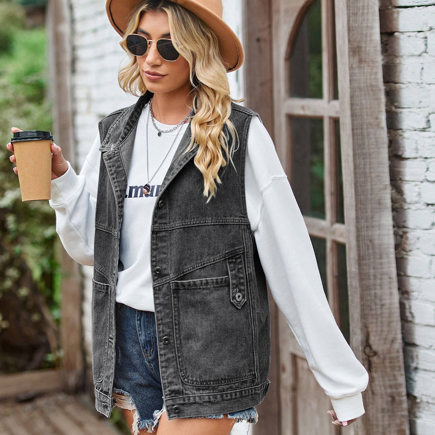 Long Denim Vest