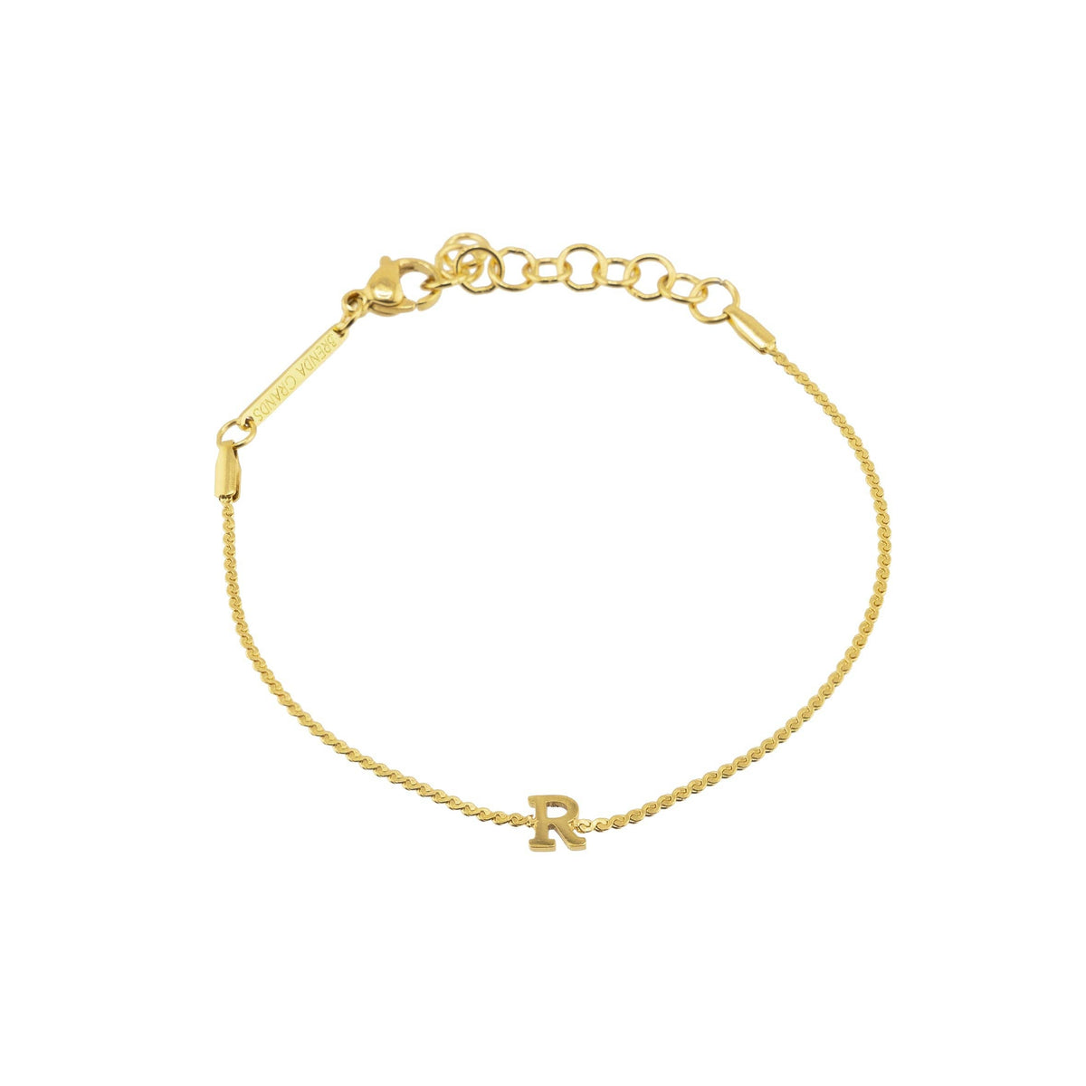 B. Grands Waterproof Dainty Gold Initial Bracelet