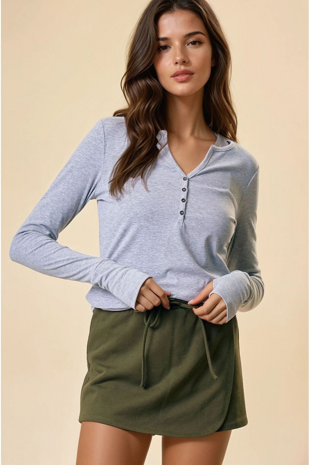Henley Button Top