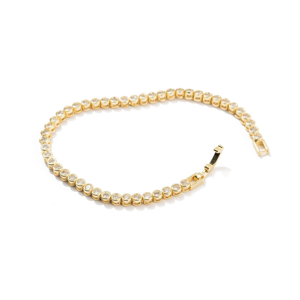 B. Grands 18K Gold Round Brilliant Tennis Bracelet