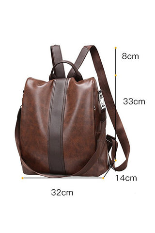 Retro Faux Leather Backpack