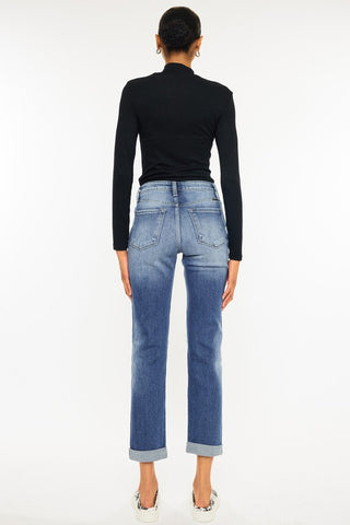 Kan Can Hem Detail Straight Jeans