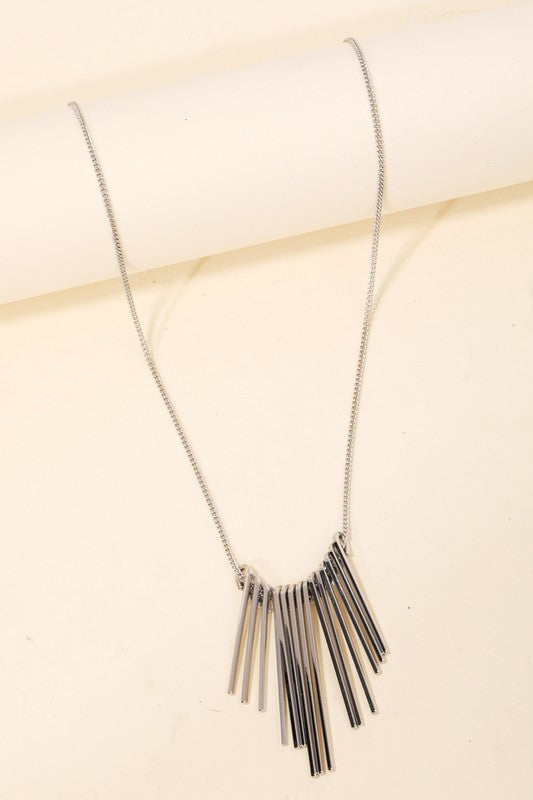 Bar Fringe Charm Necklace