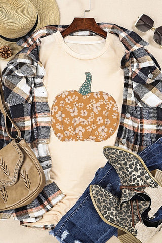 Floral Pumpkin Tee