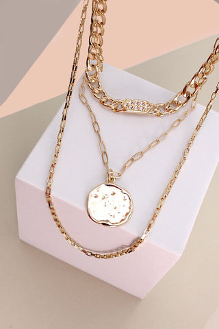 Triple Gold Layer Necklace