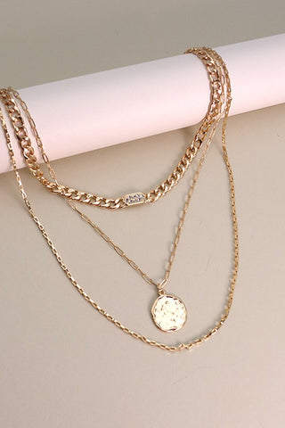 Triple Gold Layer Necklace