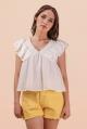 Smocked Ruffle Sleeve Top