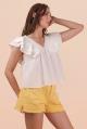 Smocked Ruffle Sleeve Top