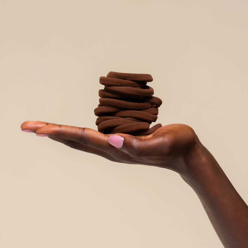 Seamless Hair Elastics 20pc Set - Chocolate