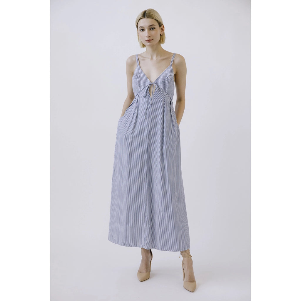PINSTRIPE Slip Midi Dress