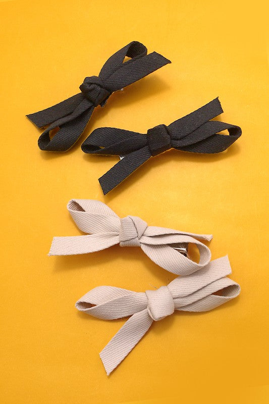 Fabric Bow Hair Pins