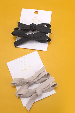 Fabric Bow Hair Pins