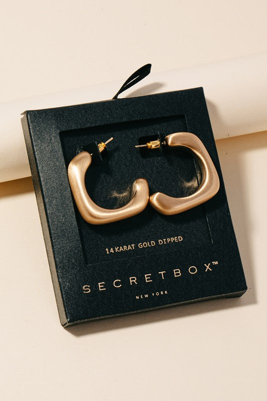 Dipped Square Hoop Earrings