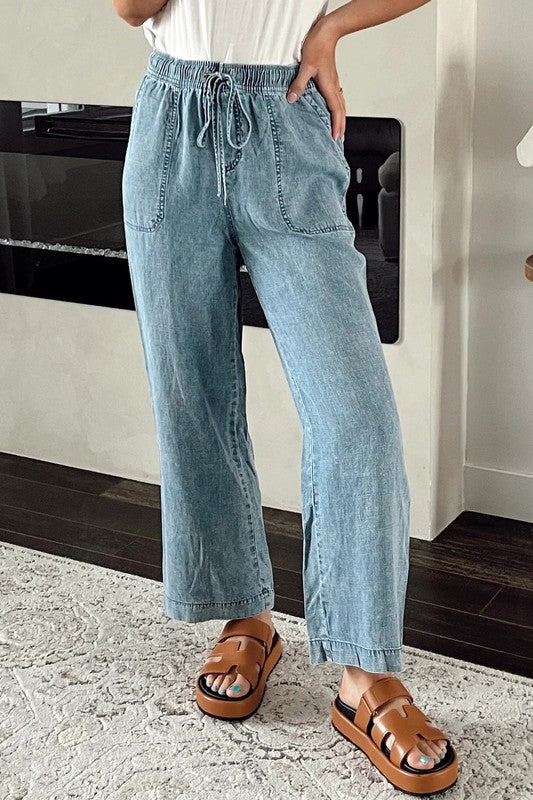 Drawstring Denim Jeans