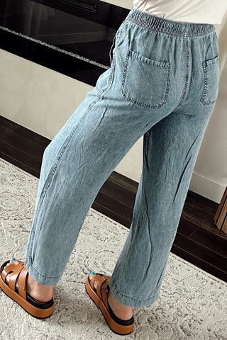 Drawstring Denim Jeans