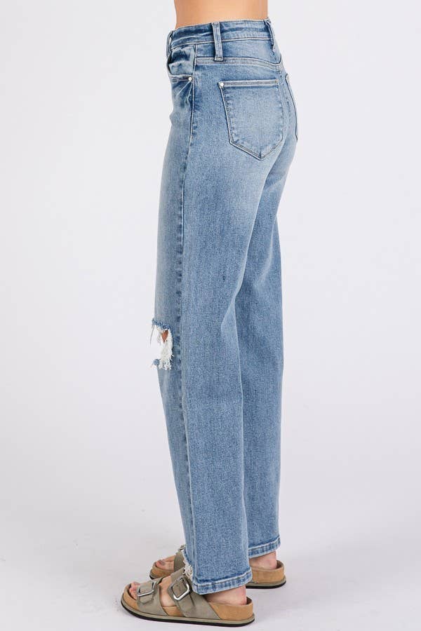 PETRA 153-HIGH RISE STRETCH W/ DESTROYED HEM
