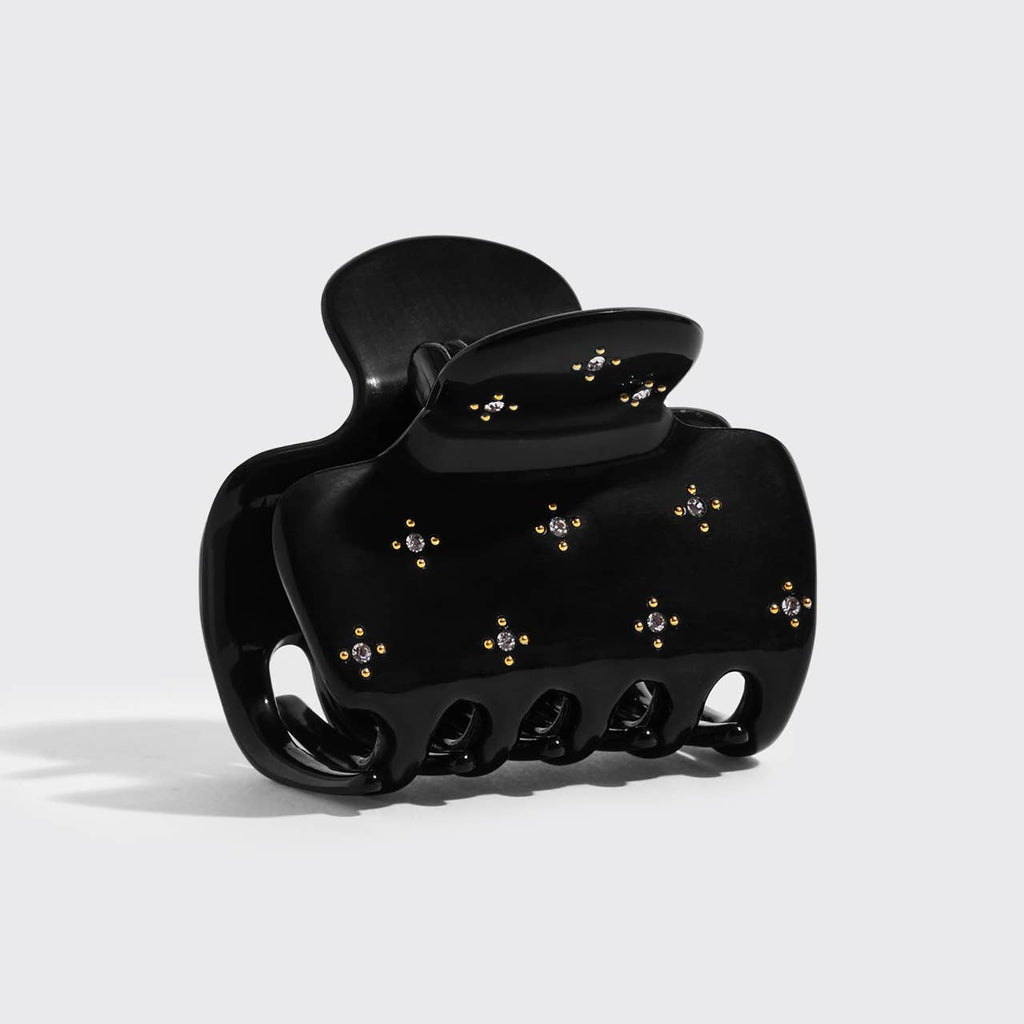 KITSCH Rhinestone Med. Puffy Claw Clip-Black