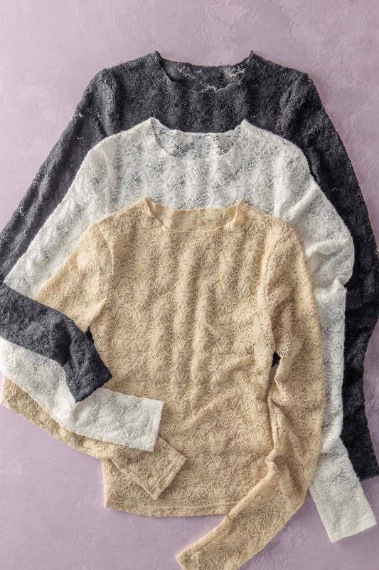 Romantic Floral Stretch Lace Top