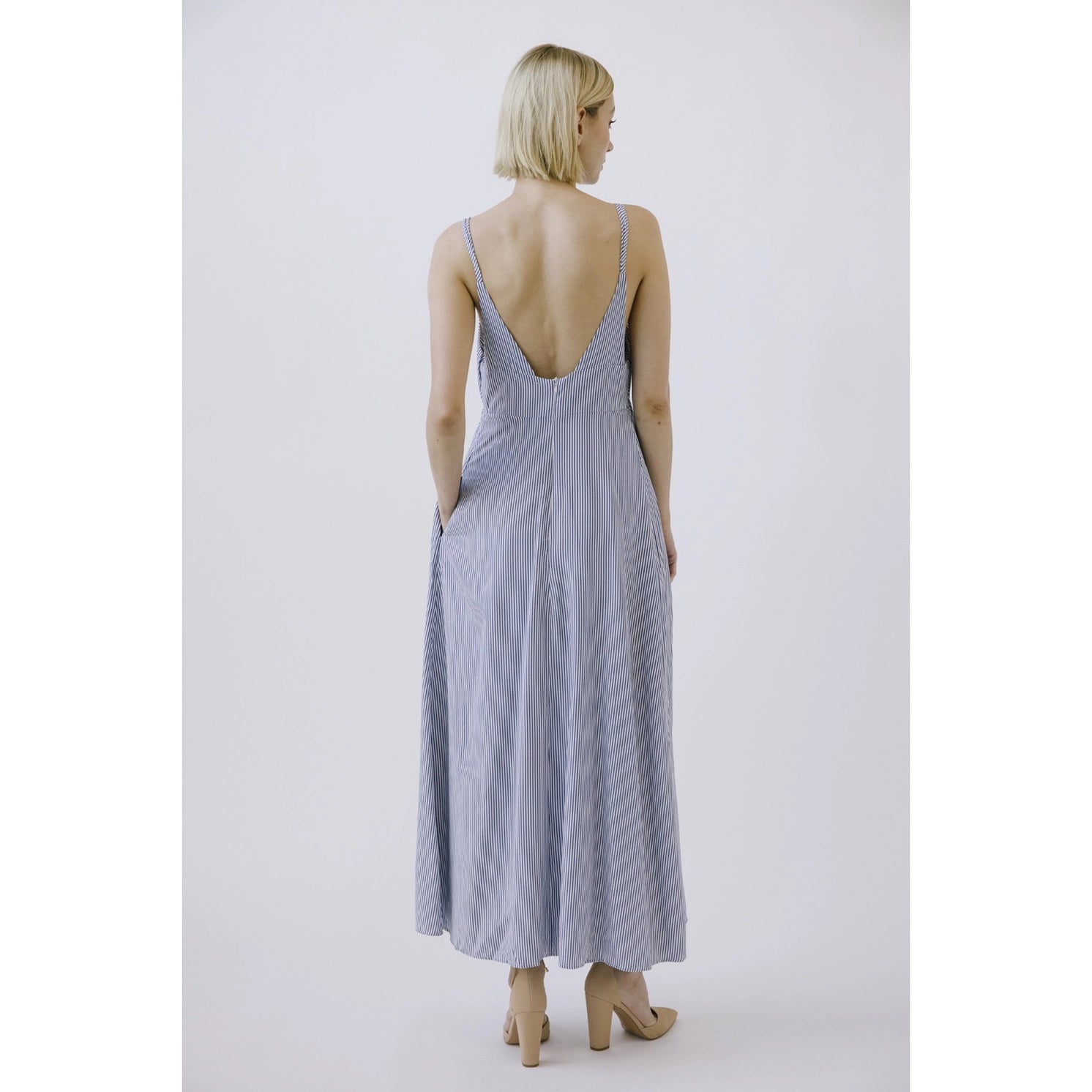 PINSTRIPE Slip Midi Dress