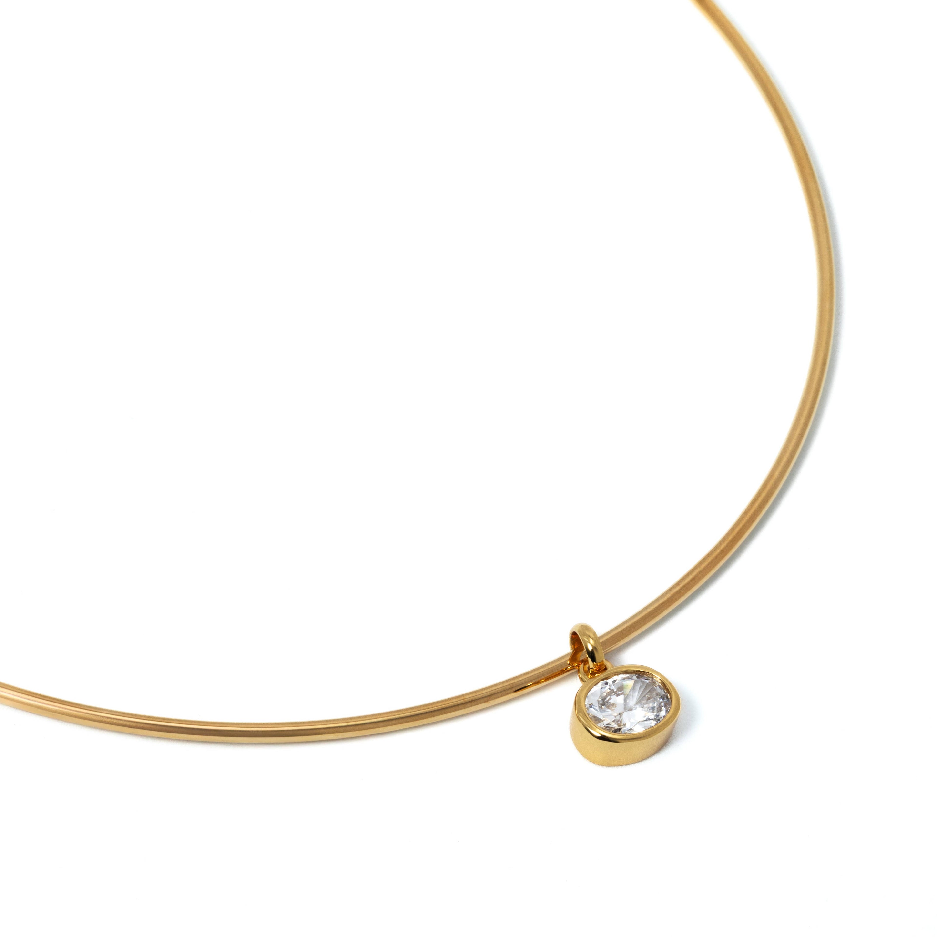 B. Grands 18K Gold Oval Crystal Collar Necklace