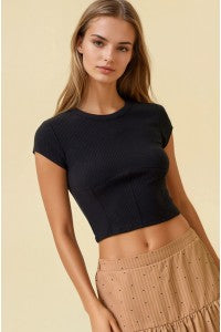 Corset Line Ribbed Top