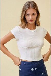 Corset Line Ribbed Top