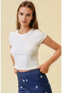 Corset Line Ribbed Top