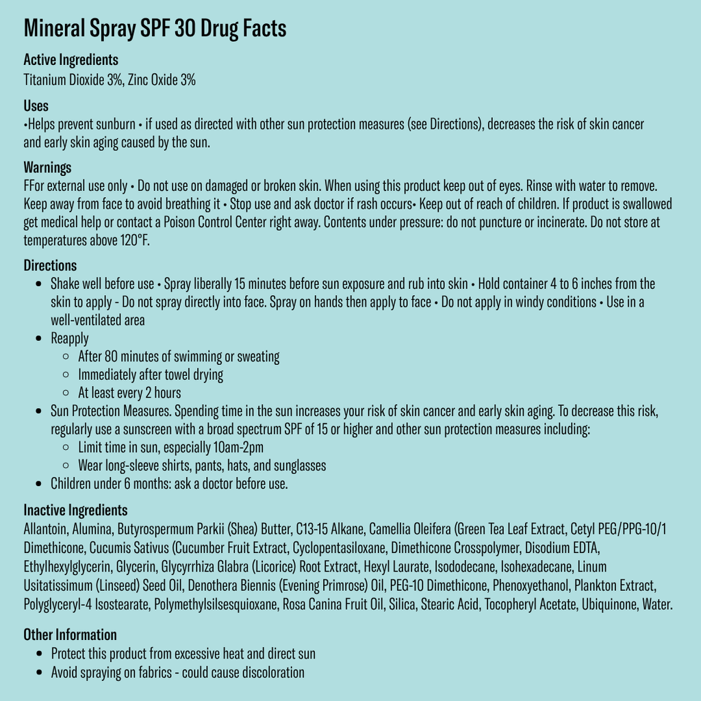 Bask SPF 30 Mineral Non-Aerosol Spray - Reef Safe Sunscreen
