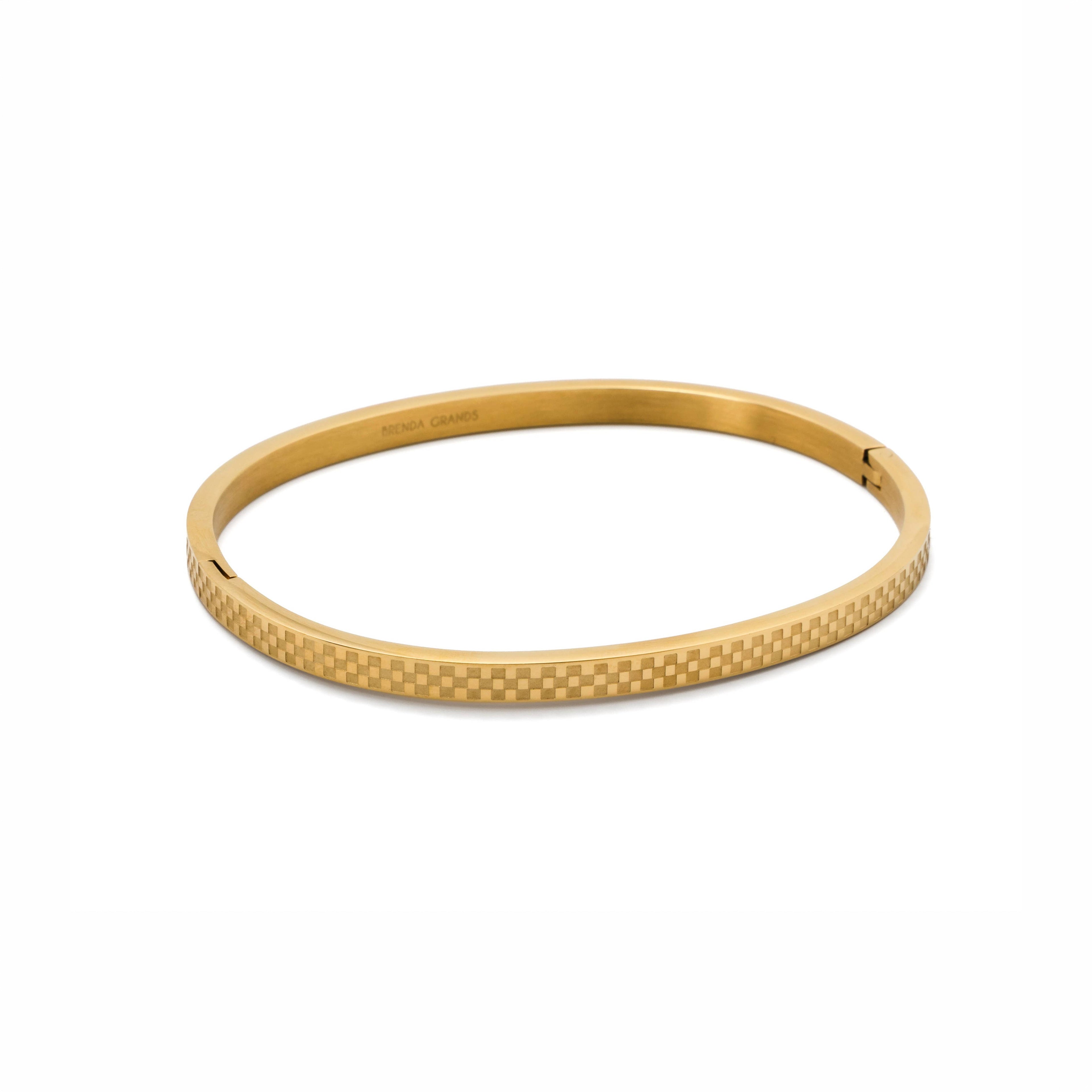 B. Grands Chess Waterproof Gold Bangle Bracelet