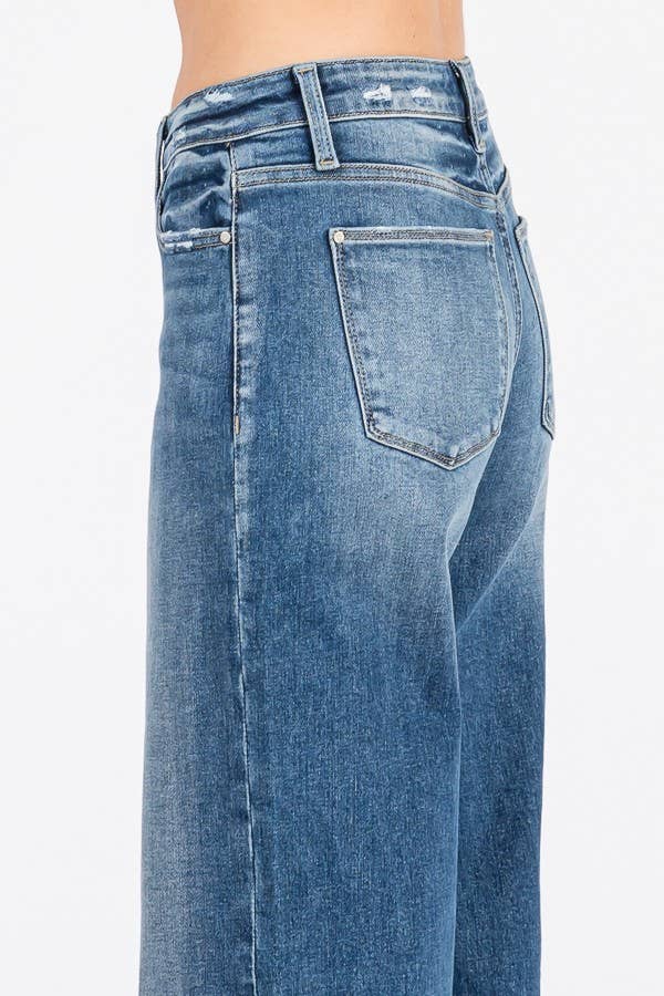 PETRA 153-MID RISE STRETCH TROUSER WIDE LEG JEANS