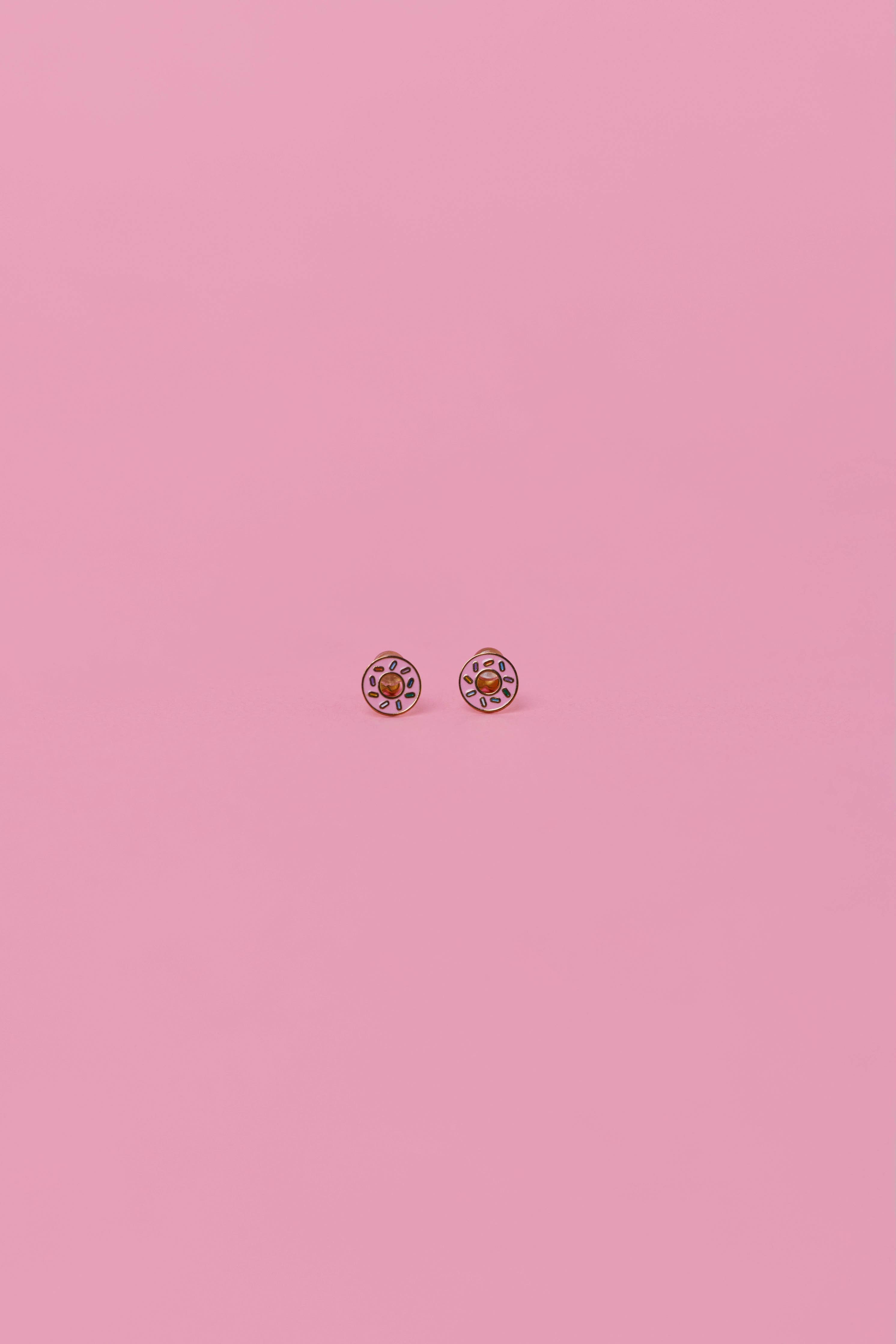 Donut Enamel Flat Back Kids Earrings