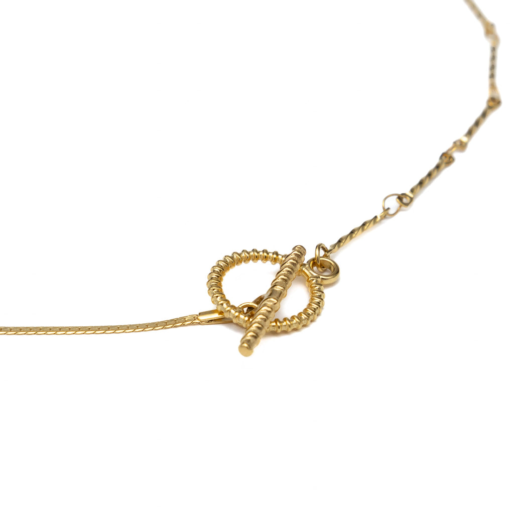 B. Grands Waterproof Gold Dainty Toggle Chain Necklace
