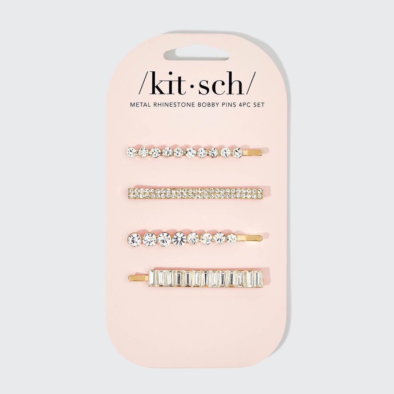 Kitsch Rhinestone Gold Bobby Pin Set