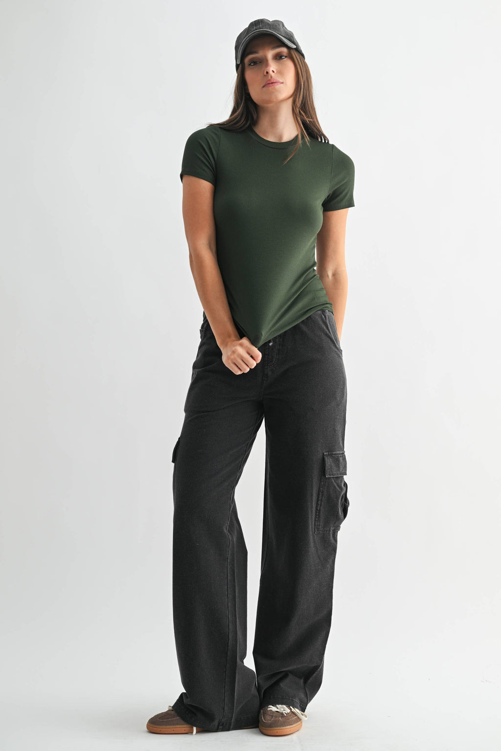Essential Short-Sleeved Micro-Ribbed Athleisure Top