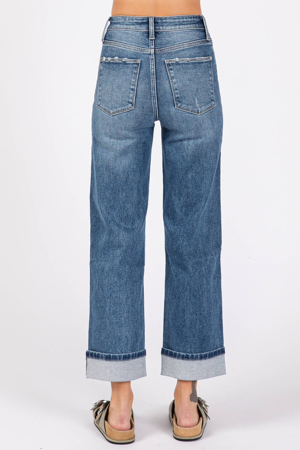 PETRA 153-HIGH RISE STRETCH RELAXED STRAIGHT W/ CUFFED HEM