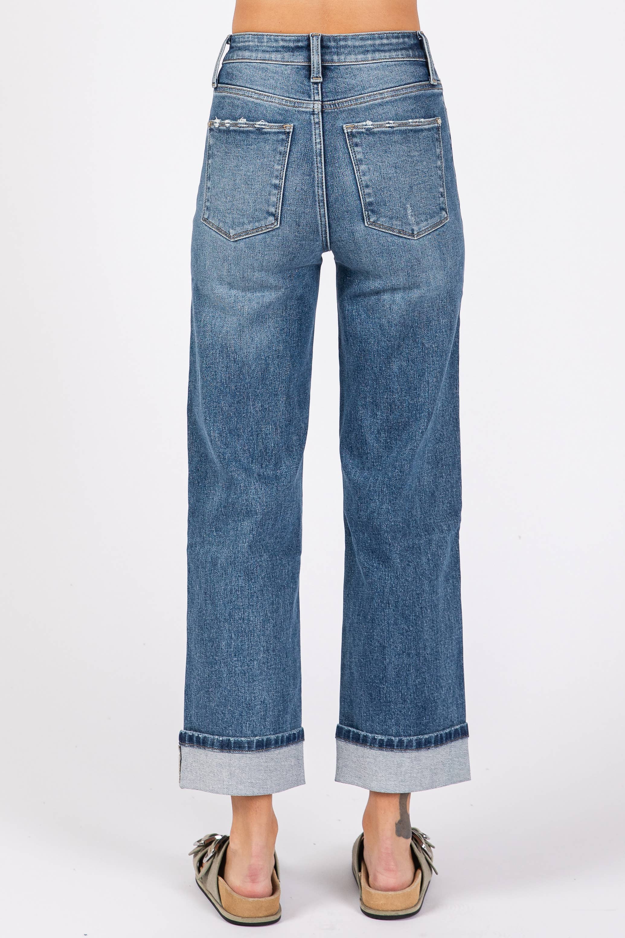 PETRA 153-HIGH RISE STRETCH RELAXED STRAIGHT W/ CUFFED HEM