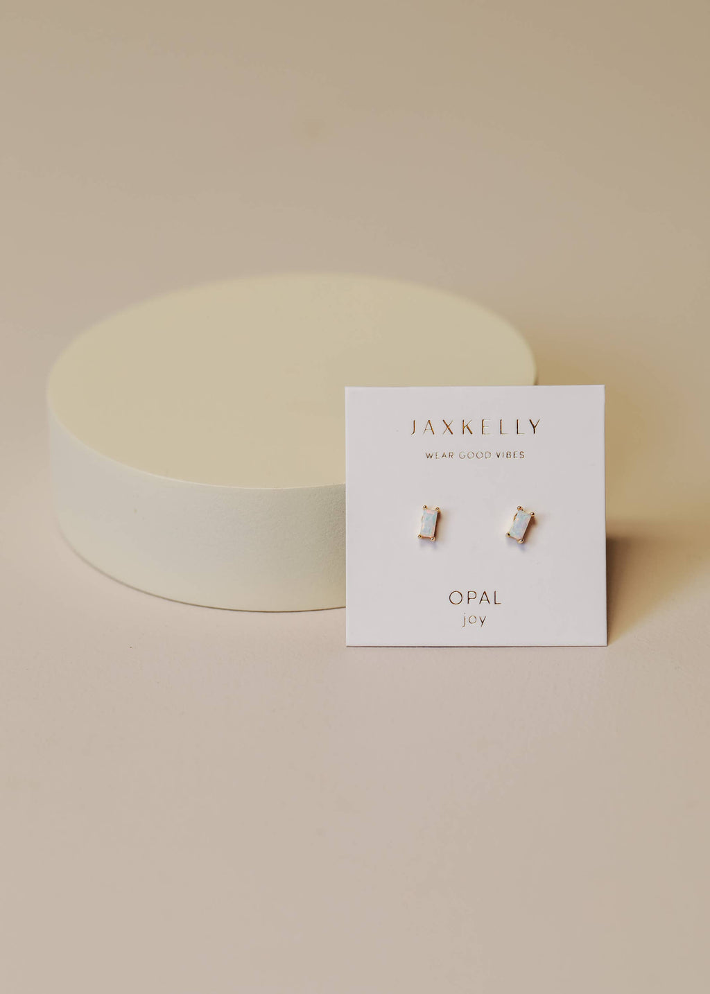 Baguette - White Opal - Earrings