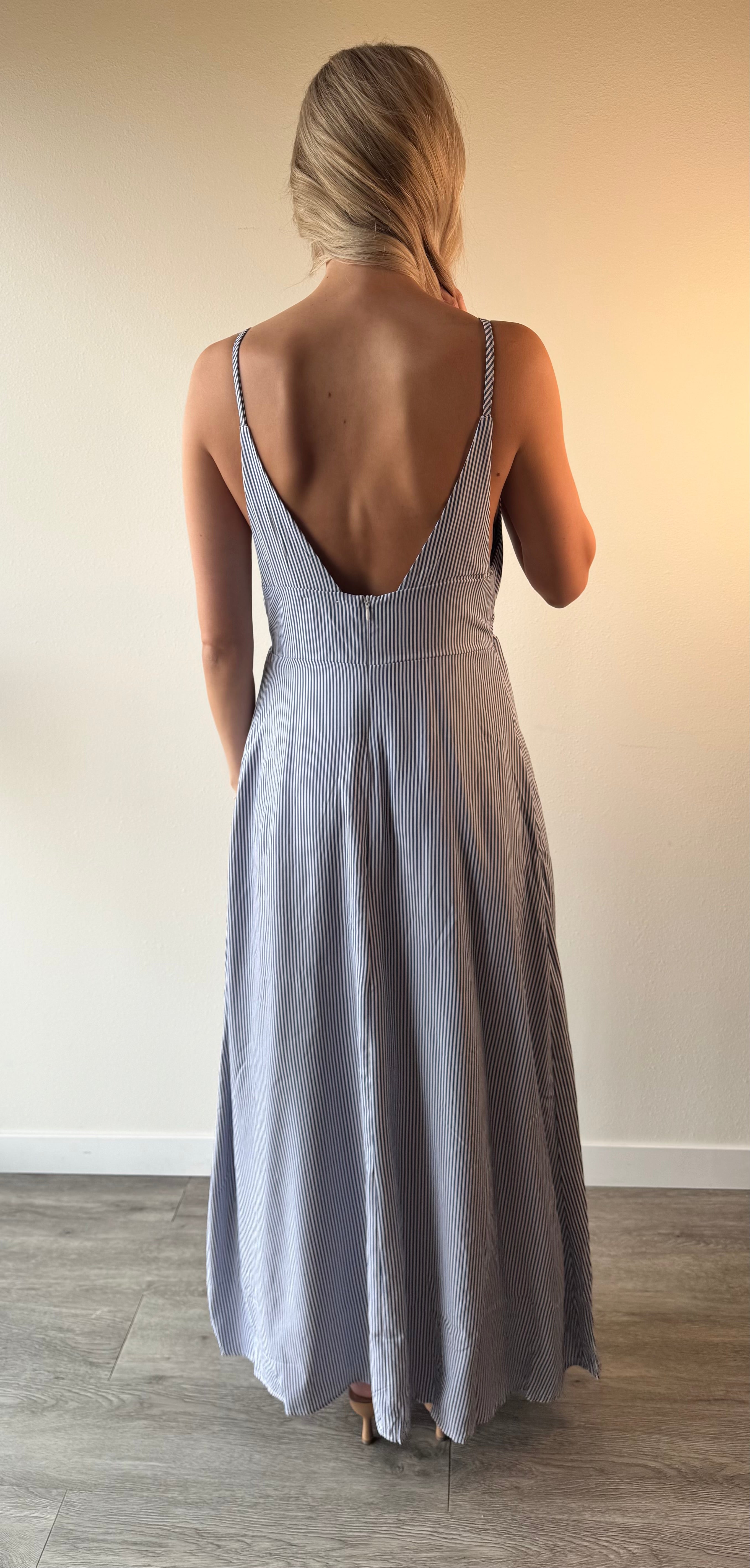 PINSTRIPE Slip Midi Dress