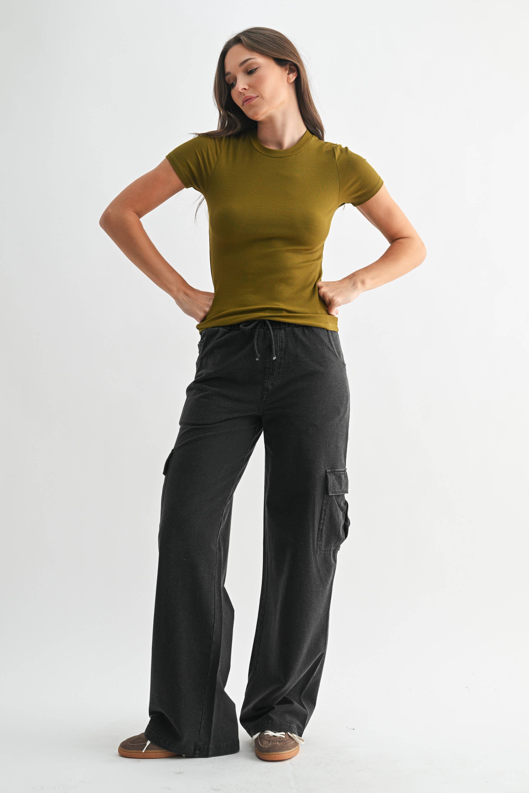 Essential Short-Sleeved Micro-Ribbed Athleisure Top