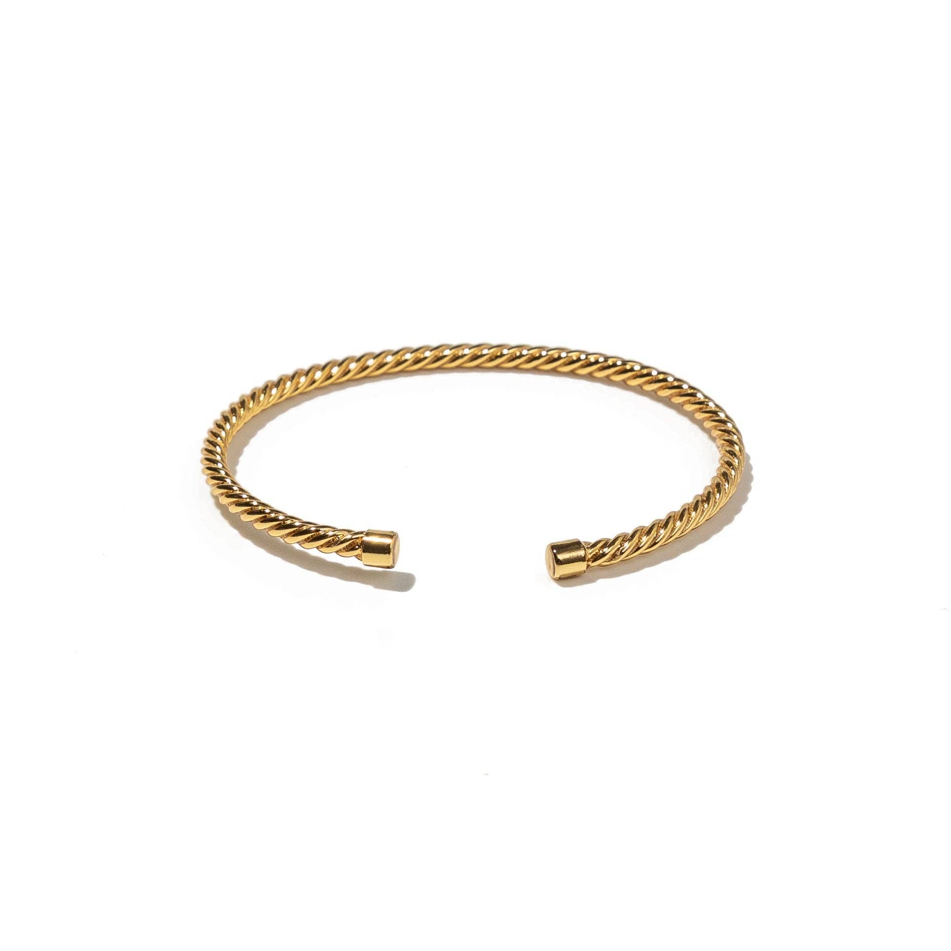 B. Grands 24K Gold Twisted Mini Bangle